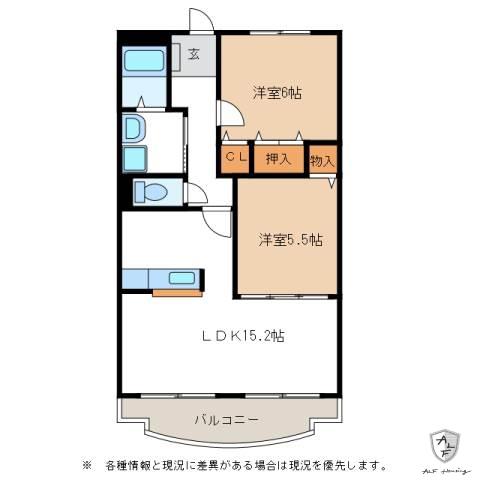 CAVALLINORAMPANTE(2LDK/2階)の間取り写真