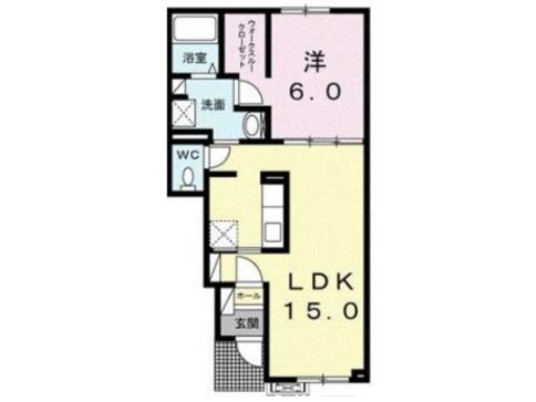 ペーシュ高丘(1LDK/1階)の間取り写真