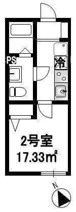フローラ湘南茅ヶ崎(ワンルーム/1階)の間取り写真