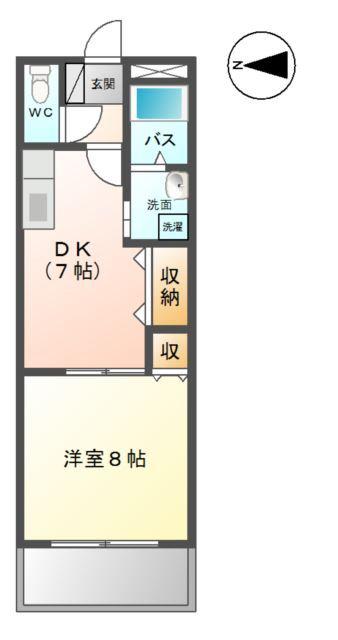 エクセレンス小森野(1DK/2階)の間取り写真