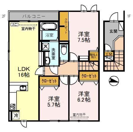 ARCOBALENOA(3LDK/2階)の間取り写真