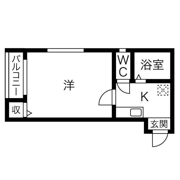 ソフィア(1K/1階)の間取り写真