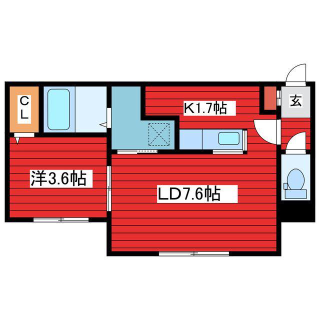 ALTA MAREA 月寒中央(1LDK/1階)の間取り写真
