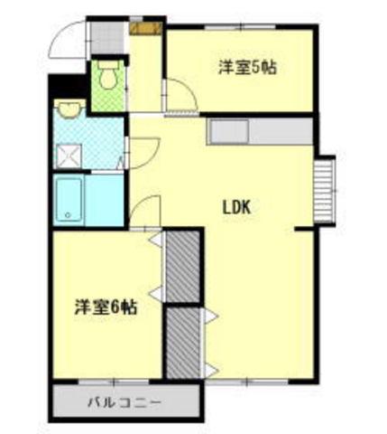 エスポワール椿(2LDK/2階)の間取り写真
