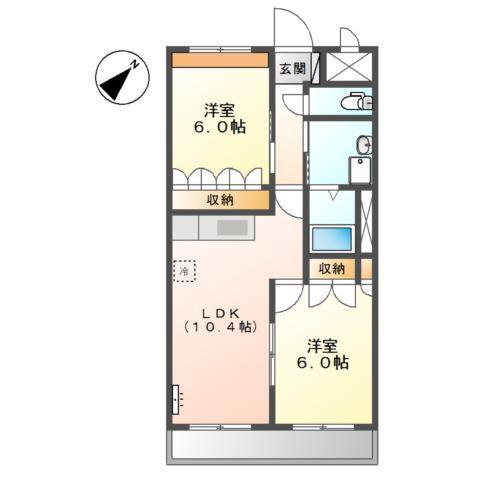 G-STAGE四国中央(2LDK/1階)の間取り写真