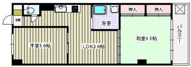 真砂マンション(2LDK/4階)の間取り写真