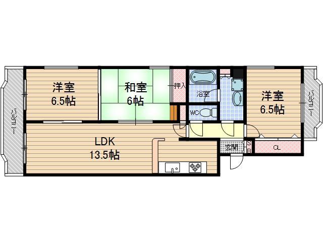 ルミネ・サワ(3LDK/2階)の間取り写真