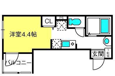 MELDIA上峰4丁目(ワンルーム/3階)の間取り写真
