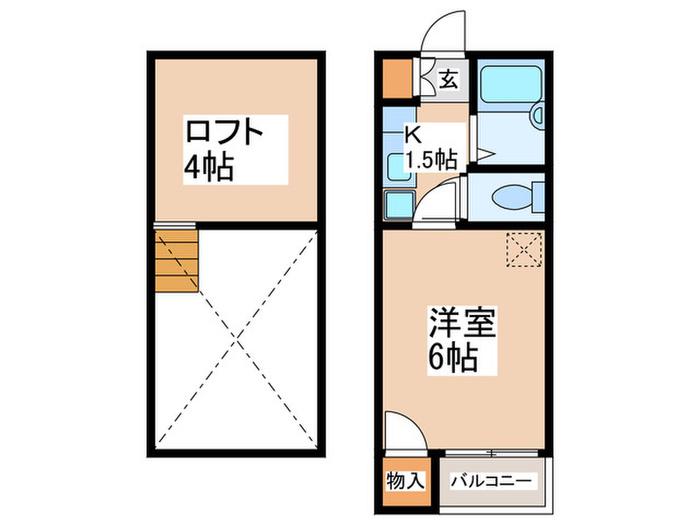 もくせい館(1K/1階)の間取り写真