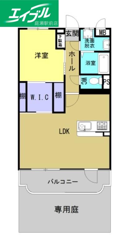グランコートII(1LDK/1階)の間取り写真