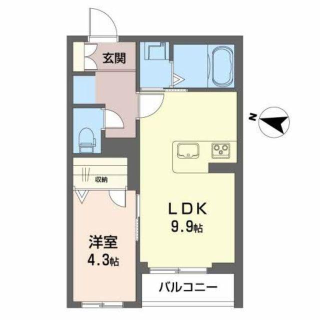 セレーノシェロ(1LDK/3階)の間取り写真