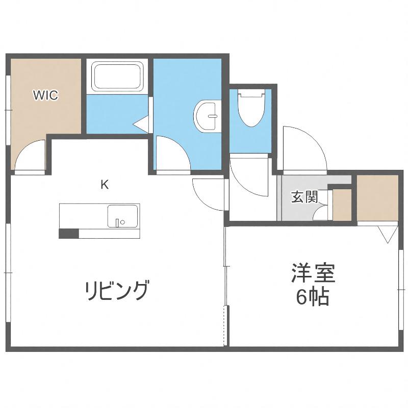 WISE M(1LDK/3階)の間取り写真