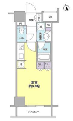 コンフォリア新宿御苑II(ワンルーム/10階)の間取り写真