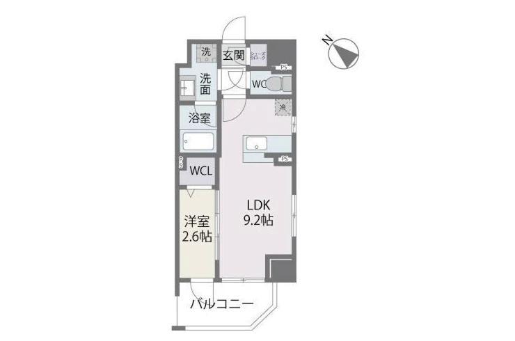 BLANCCIEL六本松(1LDK/3階)の間取り写真