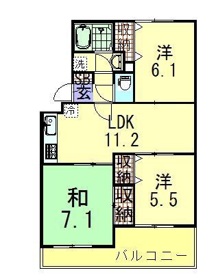 サンフィールド松戸(3LDK/2階)の間取り写真