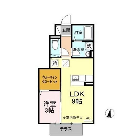 シャンクレール(1LDK/1階)の間取り写真