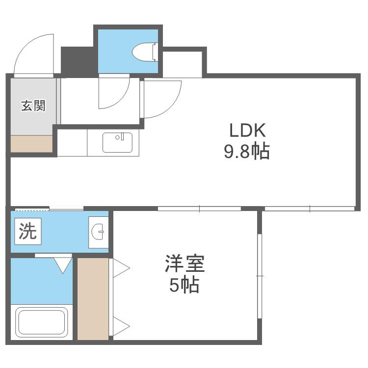 グレースコート(1LDK/2階)の間取り写真