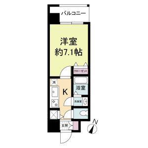 KDXレジデンス三宮(ワンルーム/10階)の間取り写真
