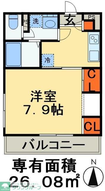 リブリ・MYU(1K/1階)の間取り写真