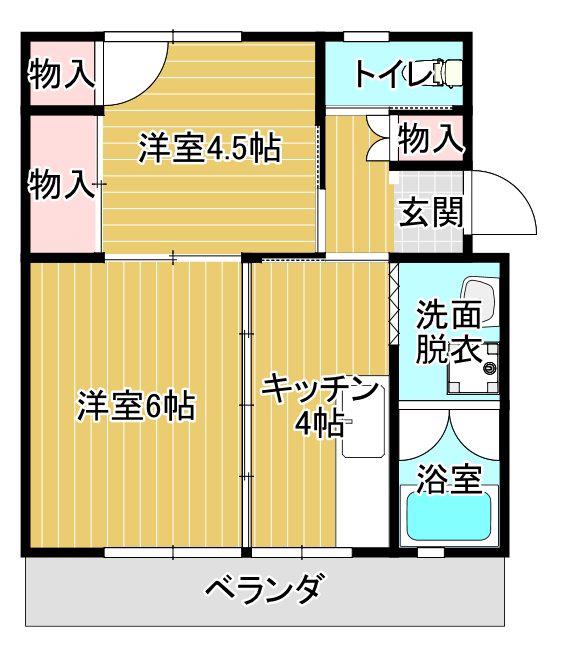 ユートピア島原(2K/1階)の間取り写真