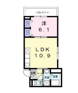 カルフール(1LDK/2階)の間取り写真