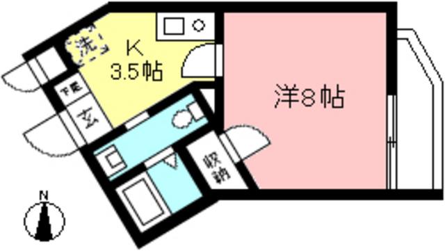 FLATS70(1K/4階)の間取り写真