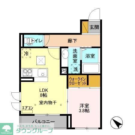 ウィン行徳(1LDK/3階)の間取り写真
