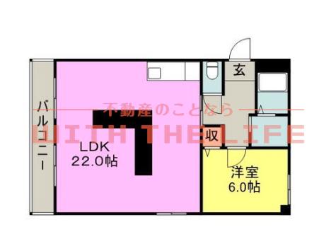 サンコーポ国分(1LDK/3階)の間取り写真