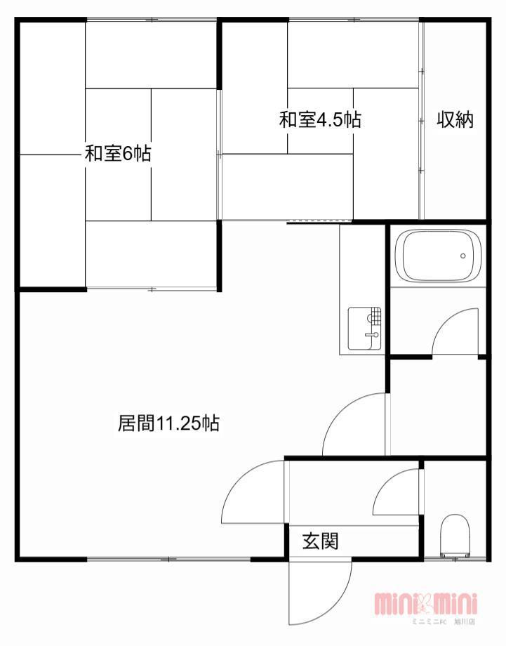 東光ハイツ(2LDK/1階)の間取り写真