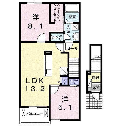 ヴィヴラント 2LDKTW(2LDK/2階)の間取り写真