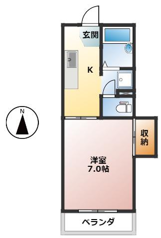 フレグランス並河(1K/1階)の間取り写真