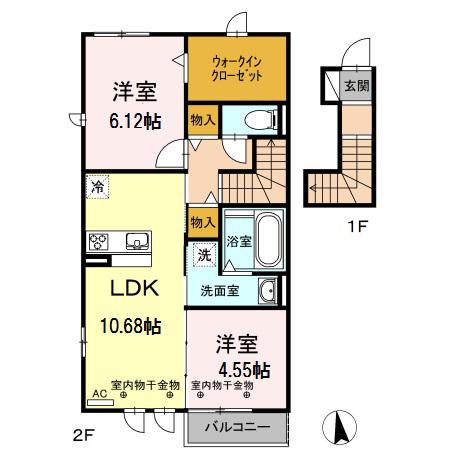 アメニティ31(2LDK/2階)の間取り写真