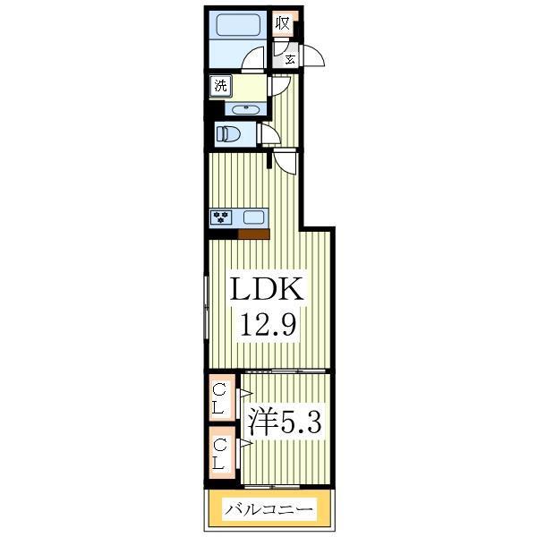 コニフェールII(1LDK/2階)の間取り写真