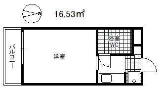 ダイドーメゾン御影Ⅲ(ワンルーム/3階)の間取り写真