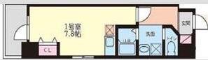 S-FORT弁天町(ワンルーム/8階)の間取り写真