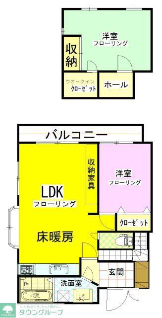WISMAテラス(2LDK/2階)の間取り写真
