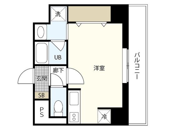 ヴィラ博丈横川(ワンルーム/12階)の間取り写真