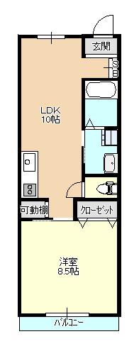 エフプレスト土支田 A棟(1LDK/2階)の間取り写真