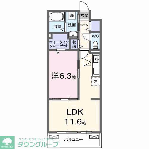 ベルヒルズノース(1LDK/1階)の間取り写真