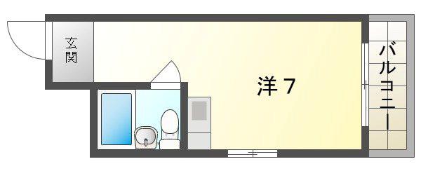 ライフウカイ(ワンルーム/2階)の間取り写真