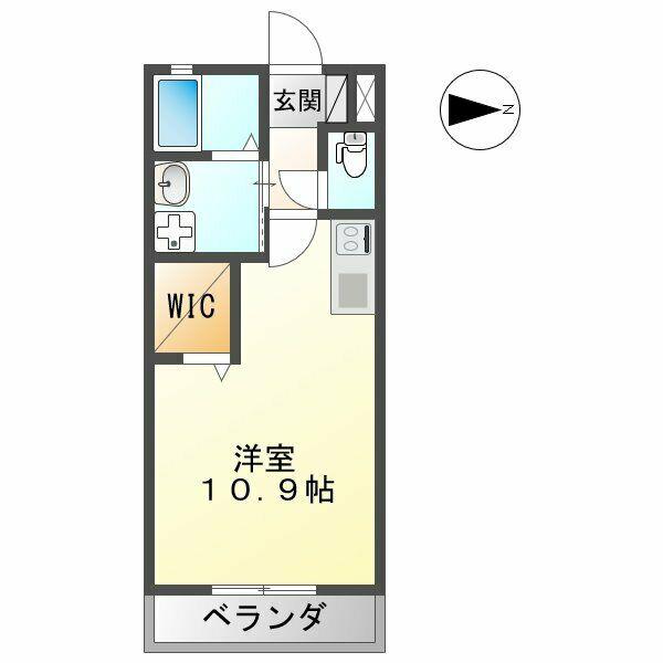 PRIME天王(ワンルーム/1階)の間取り写真