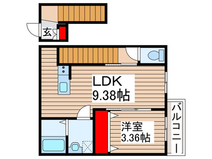 JI馬橋(1LDK/2階)の間取り写真