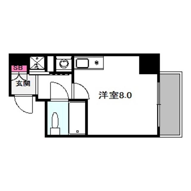 ペペル善源寺(ワンルーム/5階)の間取り写真