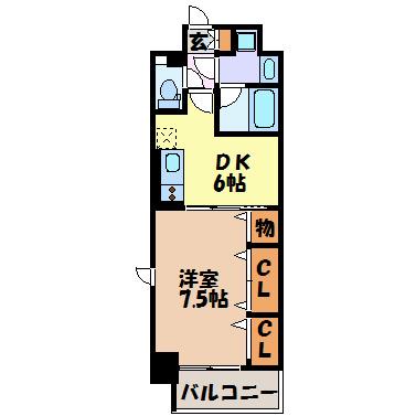 アルテミス(1DK/4階)の間取り写真