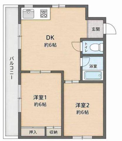 高木ハイツ(2DK/3階)の間取り写真