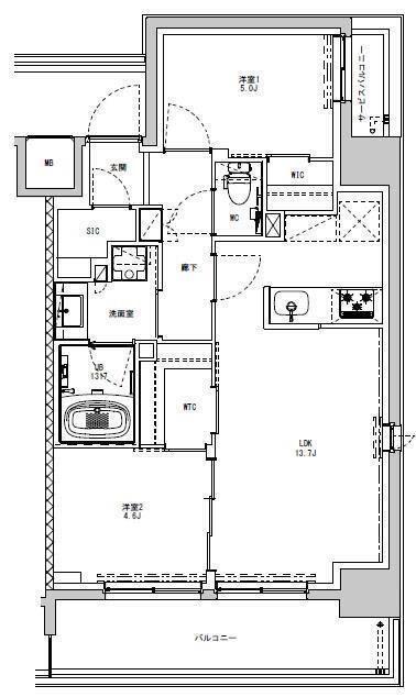 S-RESIDENCE板橋大山(2LDK/3階)の間取り写真