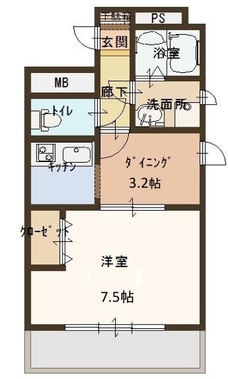ラ・コート・ドール新神戸(1K/3階)の間取り写真