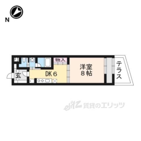 コープ美山Ⅲ(1DK/1階)の間取り写真