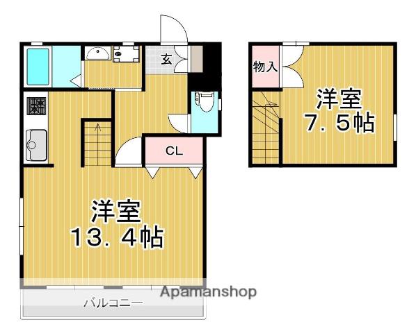 センターコート(1LDK/1階)の間取り写真
