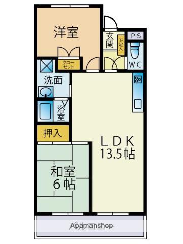 リリナ片江(2LDK/2階)の間取り写真